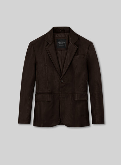 Brown Stretch Leather Suit