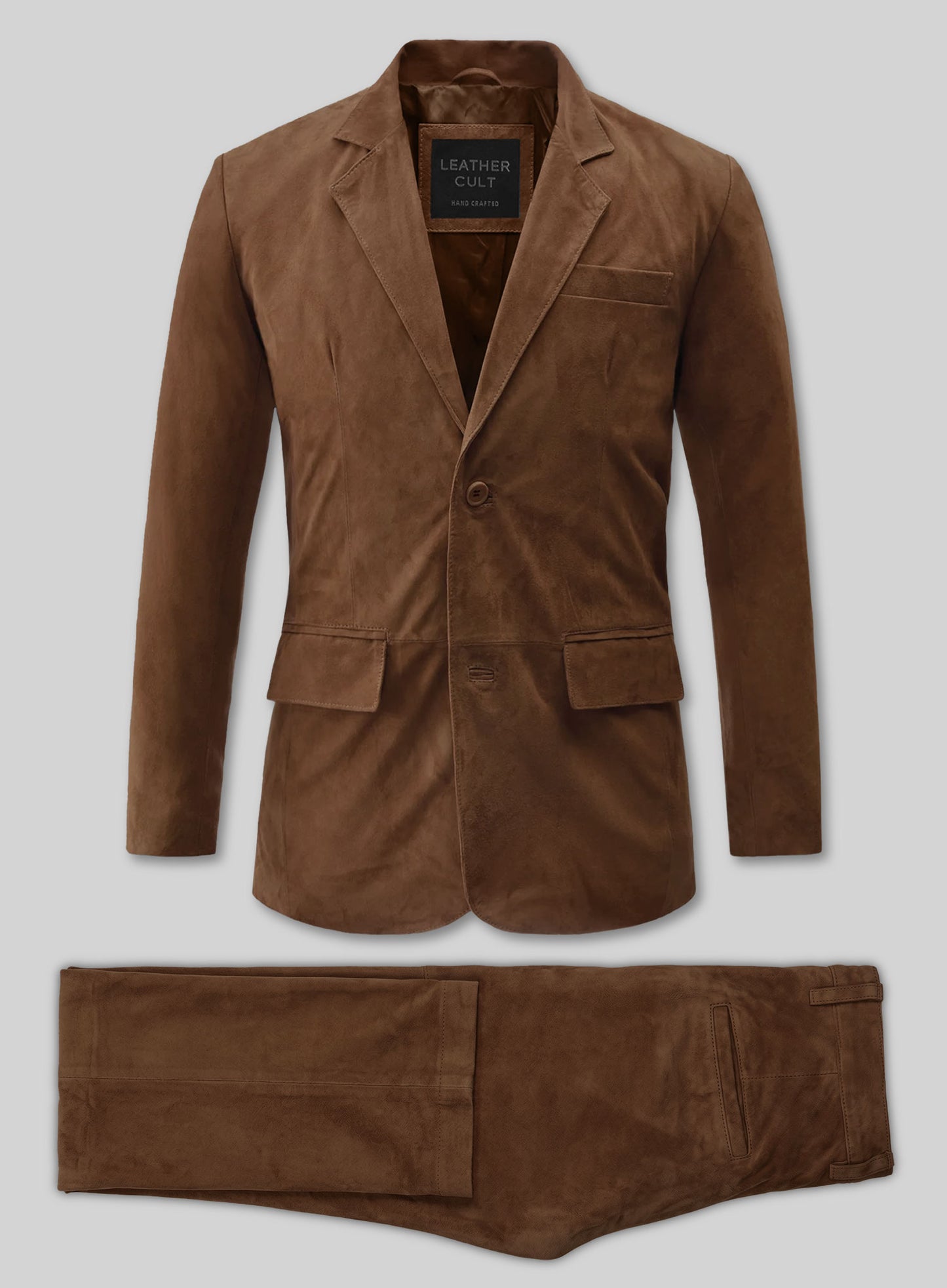 Brown Suede Leather Suit