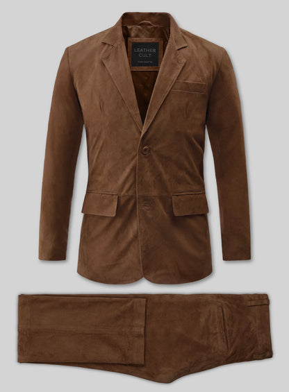 Brown Suede Leather Suit