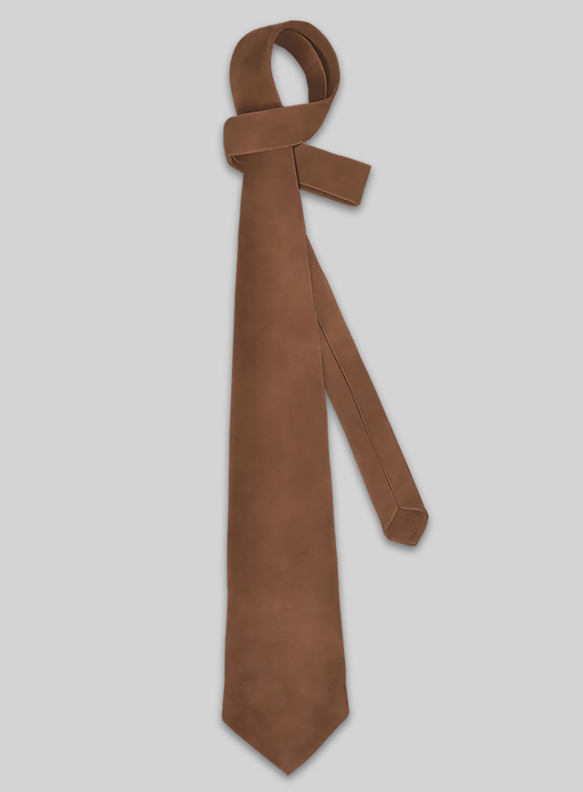 Brown Suede Leather Tie