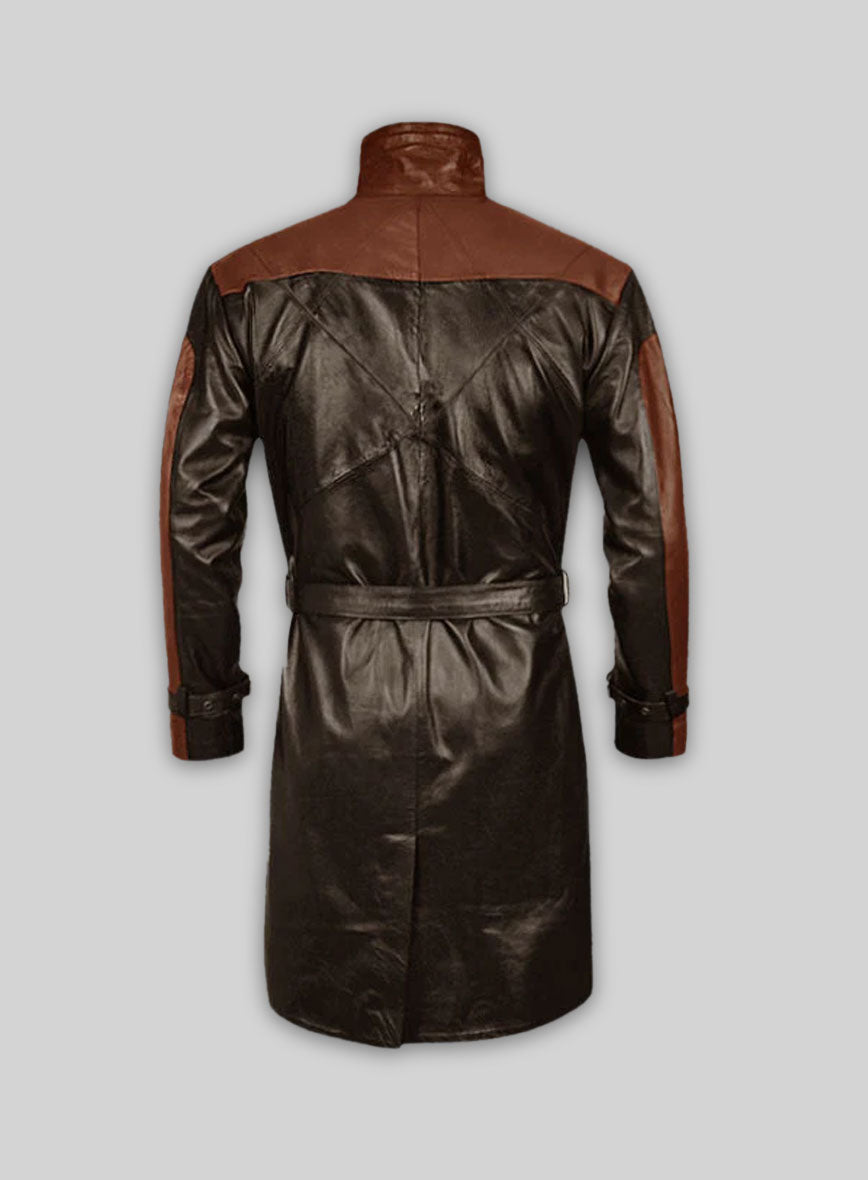 Brown Aiden Pearce Watch Dog Leather Trench Coat – LeatherCult