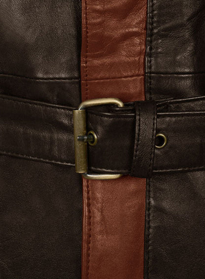 Brown Aiden Pearce Watch Dog Leather Trench Coat