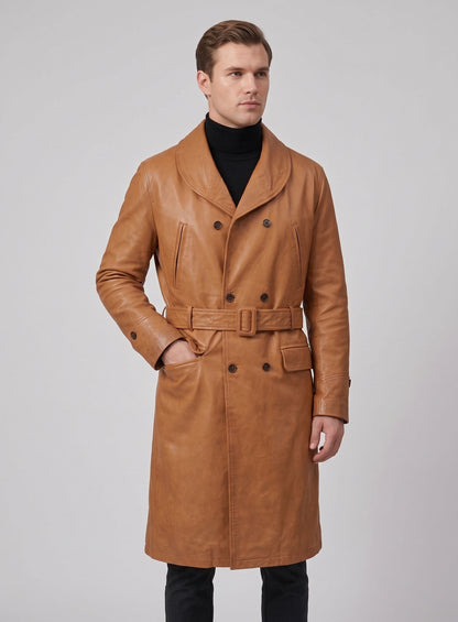 Brown Brad Pitt Legends of the Fall Leather Trench Coat
