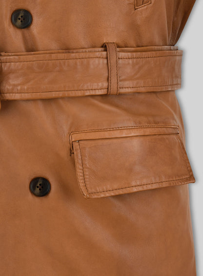 Brown Brad Pitt Legends of the Fall Leather Trench Coat