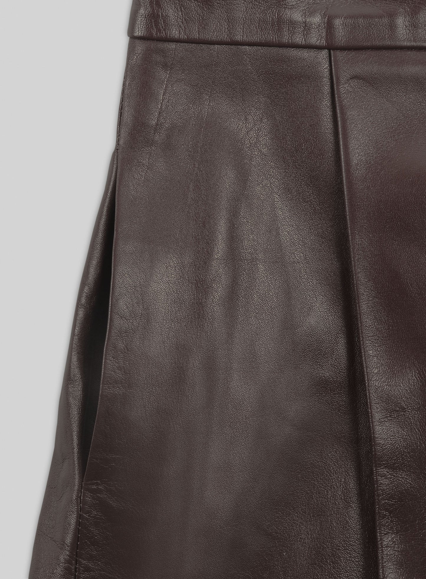 Brown Flounced Leather Skirt - # 141