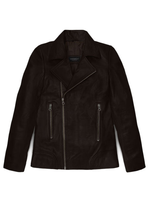 Brown Hannah Quinlivan Skyscraper Leather Jacket - LeatherCult