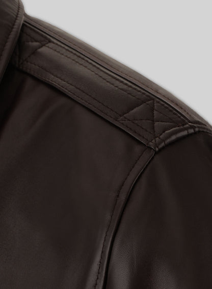 Brown Steve Carell Welcome to Marwen Bomber Leather Jacket