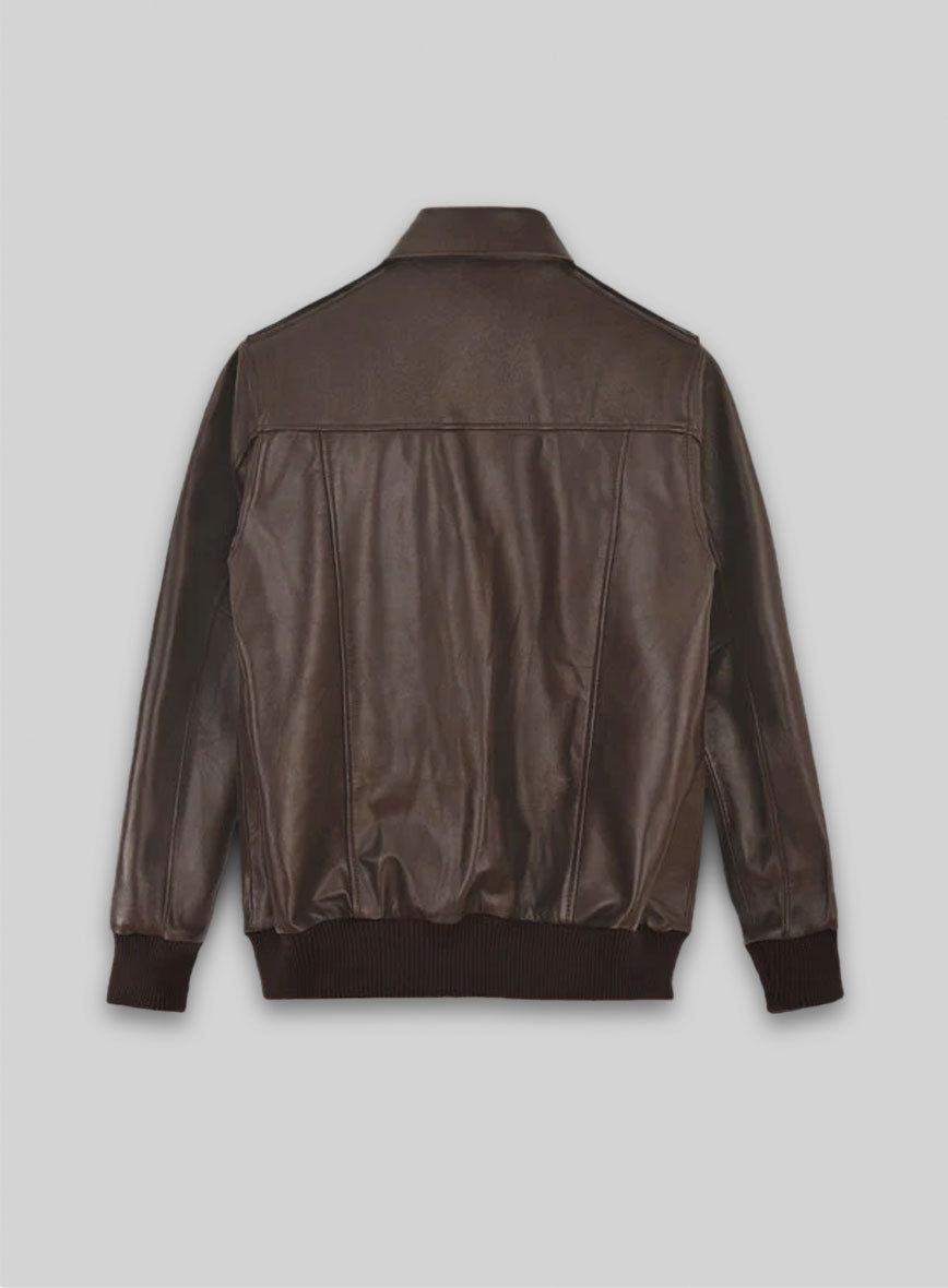 Brown Steve Carell Welcome to Marwen Bomber Leather Jacket