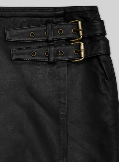 Buckled Wrap Leather Skirt - # 467