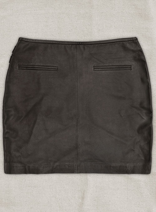 Soft Louis Brown Buckled Wrap Leather Skirt - # 467 - XL Regular - LeatherCult