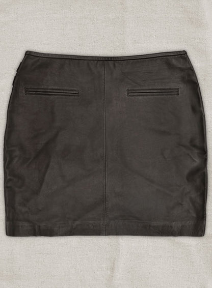Soft Louis Brown Buckled Wrap Leather Skirt - # 467 - XL Regular - LeatherCult