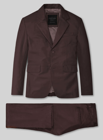 Burgundy Leather Suit
