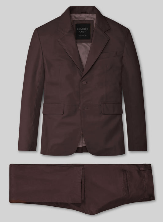 Burgundy Leather Suit