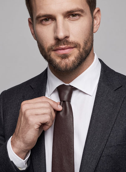Burgundy Leather Tie