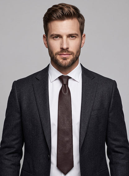 Burgundy Leather Tie
