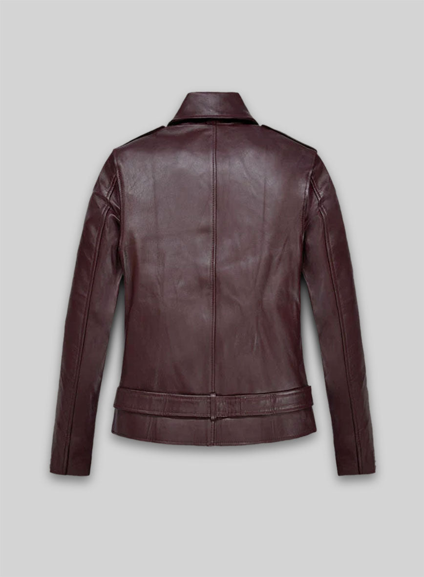 Burgundy Emilia Clarke Last Christmas Leather Jacket