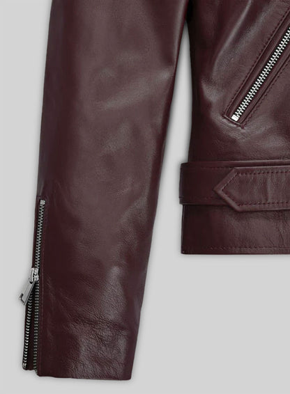 Burgundy Emilia Clarke Last Christmas Leather Jacket