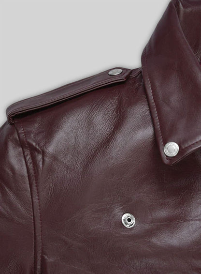 Burgundy Emilia Clarke Last Christmas Leather Jacket