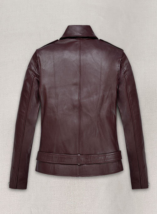 Burgundy Emilia Clarke Last Christmas Leather Jacket - LeatherCult