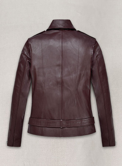 Burgundy Emilia Clarke Last Christmas Leather Jacket - LeatherCult