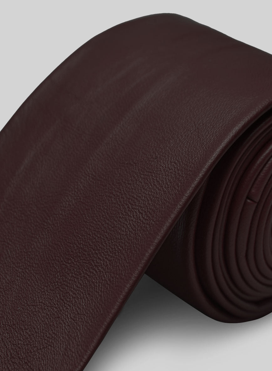 Burgundy Leather Tie