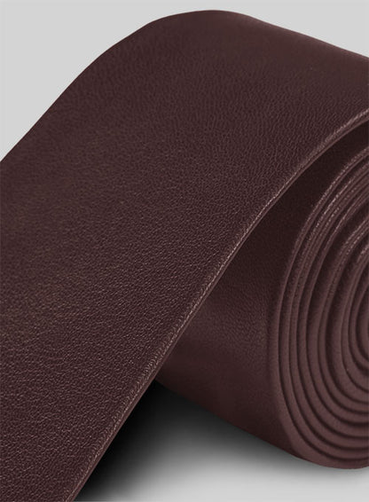 Burgundy Leather Tie - LeatherCult