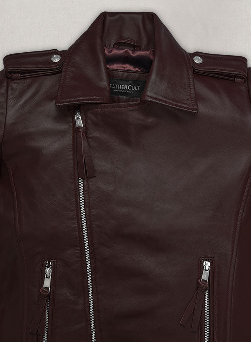 Burgundy Teenage Mutant Ninja Turtles 2 Megan Fox Jacket - LeatherCult