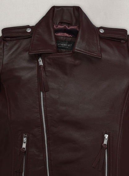 Burgundy Teenage Mutant Ninja Turtles 2 Megan Fox Jacket - LeatherCult