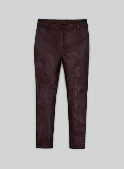 Burgundy Phoenix Leather Pants