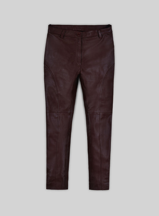 Burgundy Phoenix Leather Pants