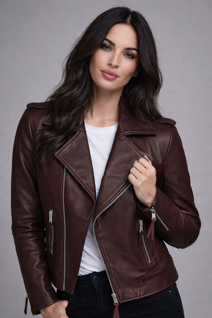 Burgundy Teenage Mutant Ninja Turtles 2 Megan Fox Jacket