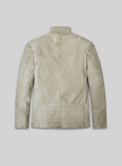 Burnt Red Suede Stripe Leather Jacket #100