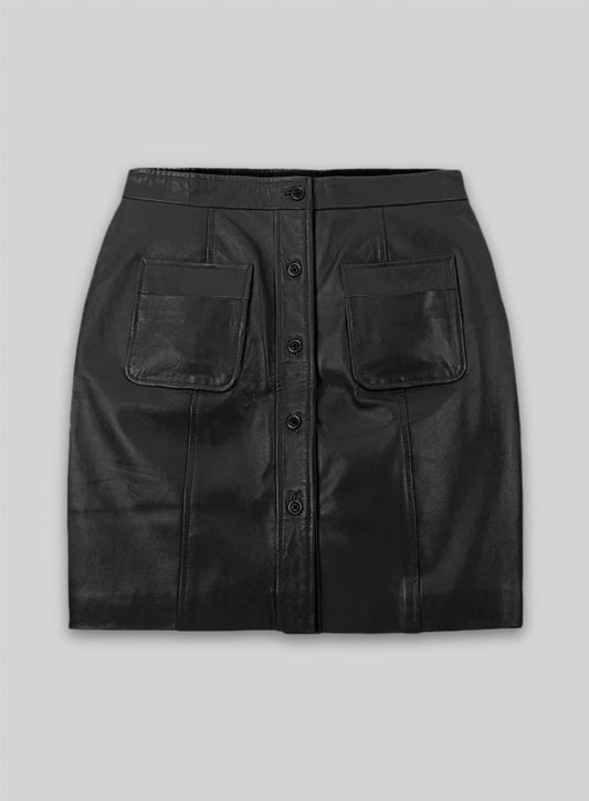 Button-Up Leather Skirt - # 121