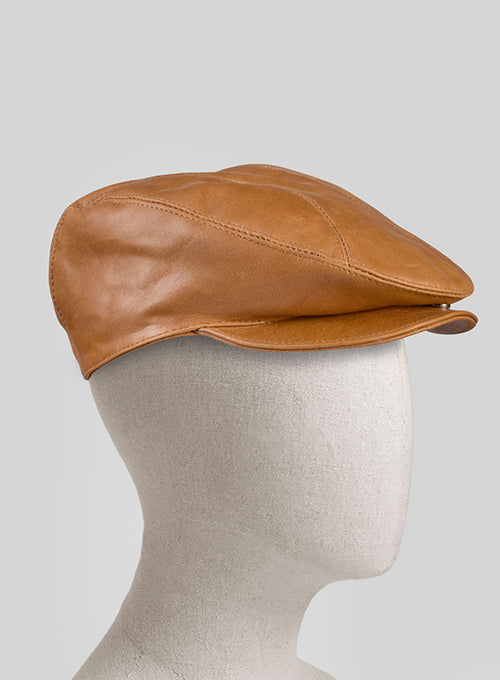 Canberra Tan Leather Cap - LeatherCult