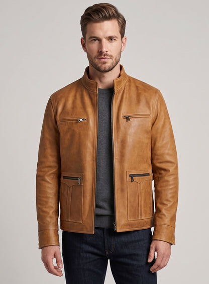 Canberra Tan Martin Lawrence Leather Jacket #2