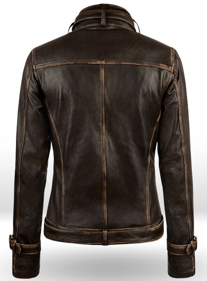 Rubbed Brown Captain America Scarlett Johansson Leather Jacket - LeatherCult