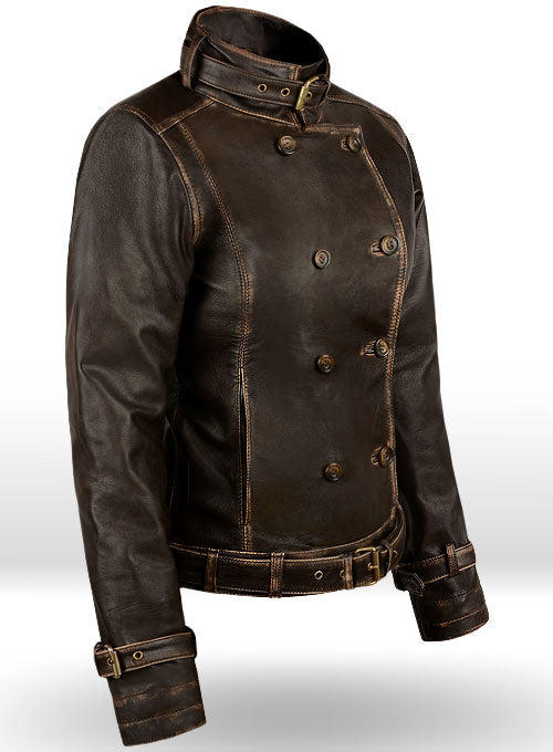 Rubbed Brown Captain America Scarlett Johansson Leather Jacket - LeatherCult