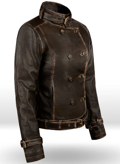 Rubbed Brown Captain America Scarlett Johansson Leather Jacket - LeatherCult
