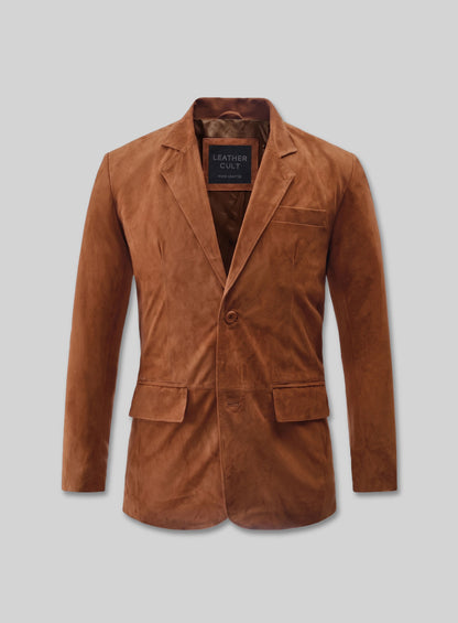 Caramel Brown Suede Leather Suits
