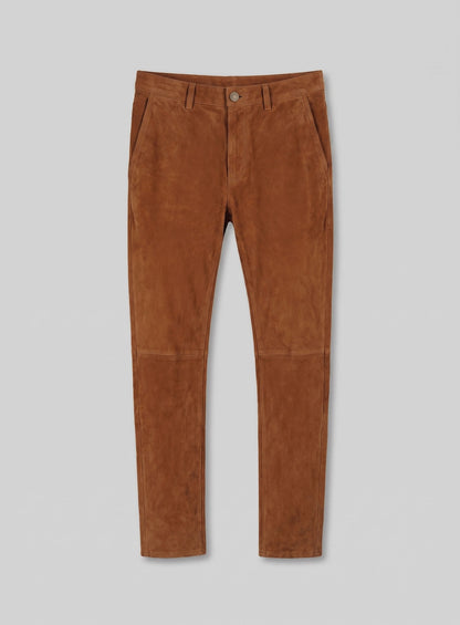 Caramel Brown Suede Leather Suits