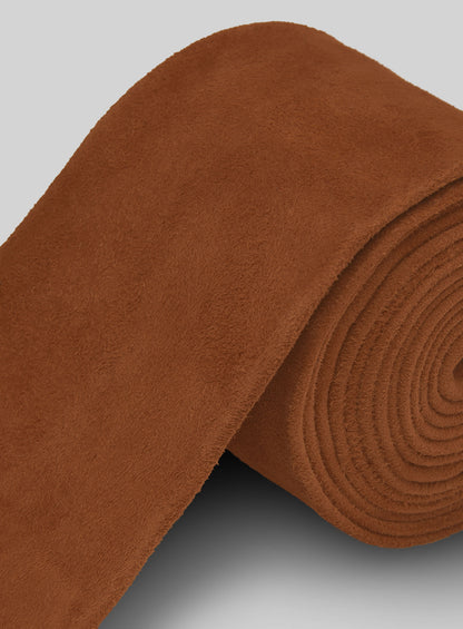 Caramel Brown Suede Leather Tie