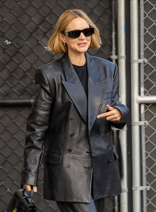 Carey Mulligan Leather Trench Coat - LeatherCult