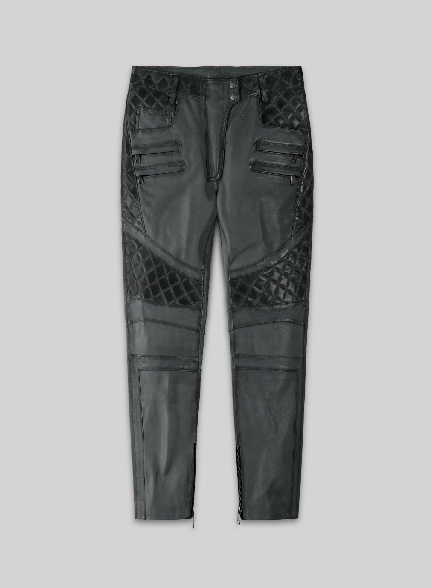 Carrier Burnt Charcoal Leather Pants