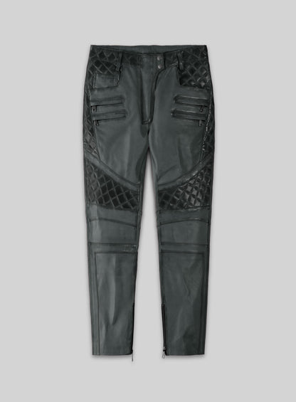 Carrier Burnt Charcoal Leather Pants