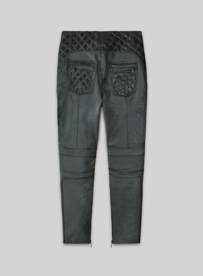 Carrier Burnt Charcoal Leather Pants