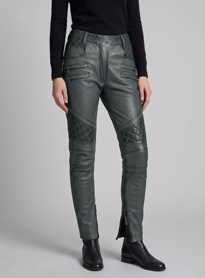 Carrier Burnt Charcoal Leather Pants