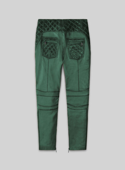 Carrier Burnt Green Leather Pants