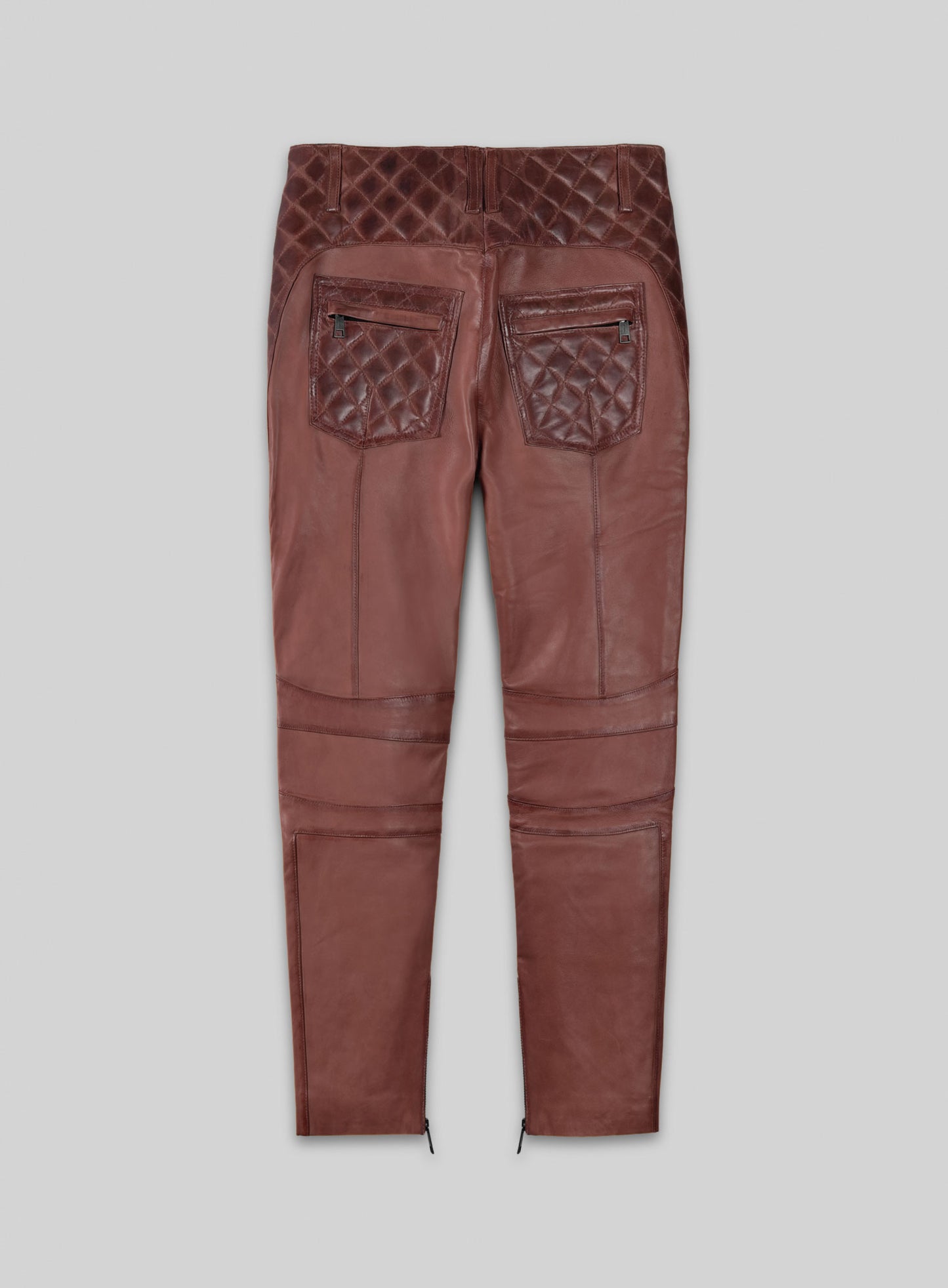 Carrier Burnt Maroon Leather Pants