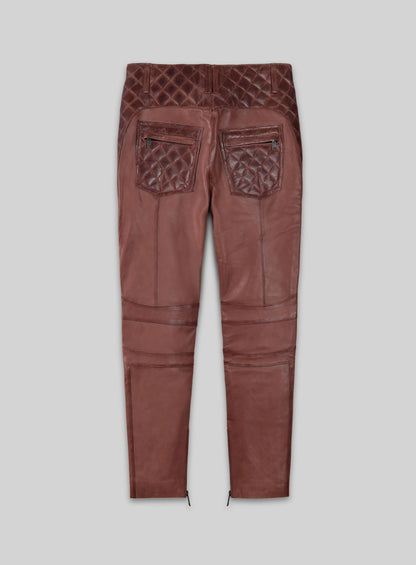 Carrier Burnt Maroon Leather Pants