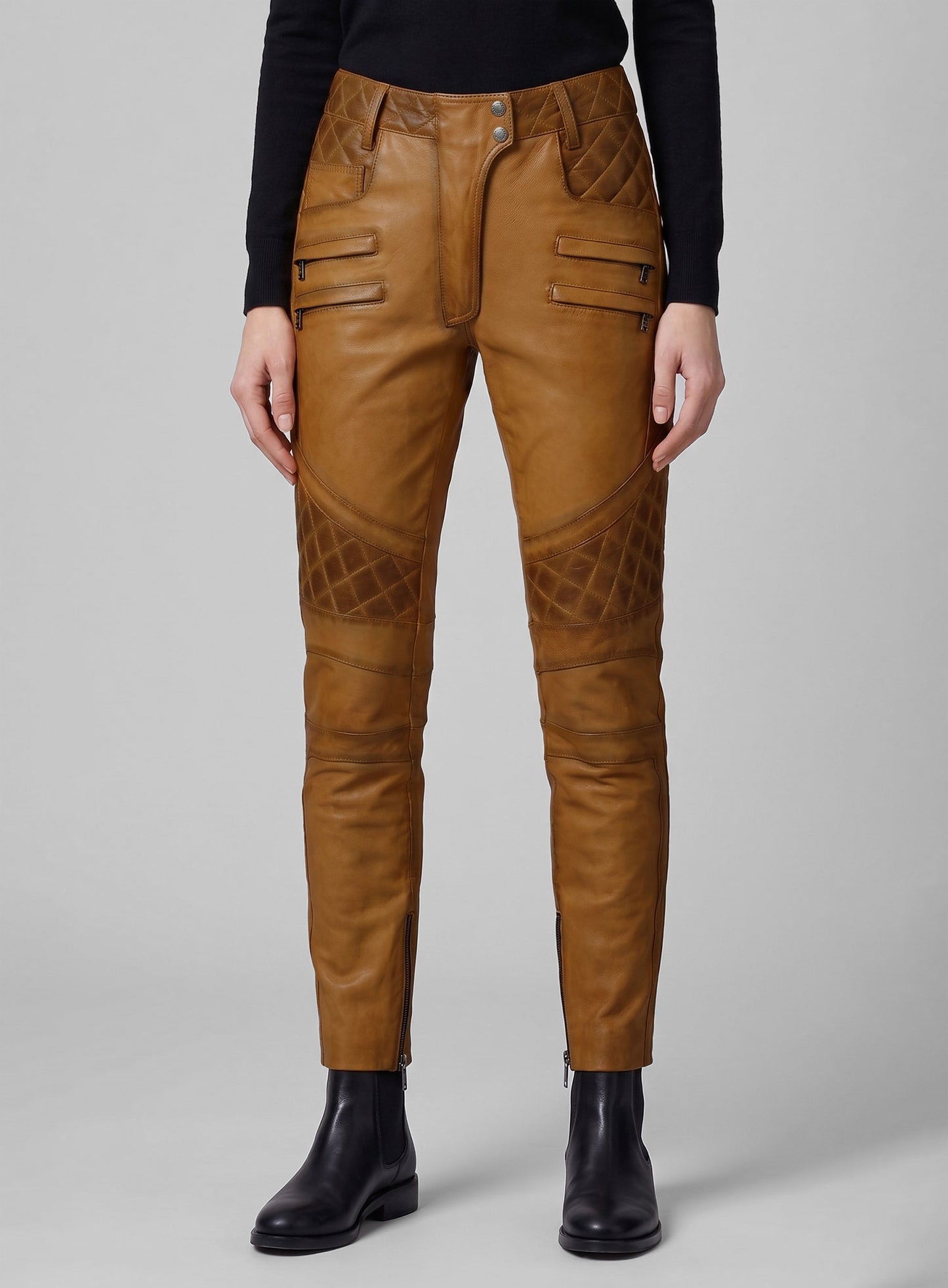 Carrier Burnt Mustard Leather Pants